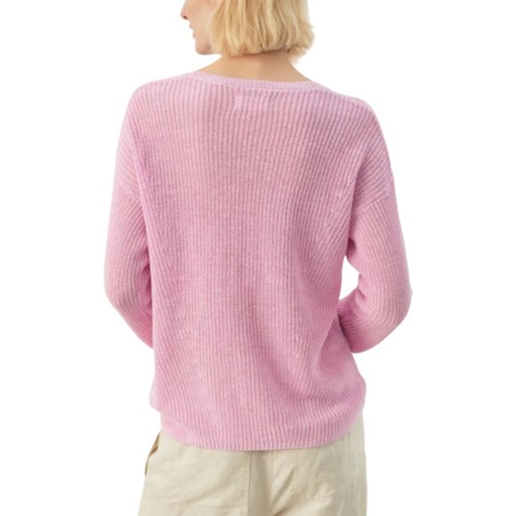 Part Two Etrona Linen Knit Pink Long Sleeve Sweater Sz L - Picture 3 of 12